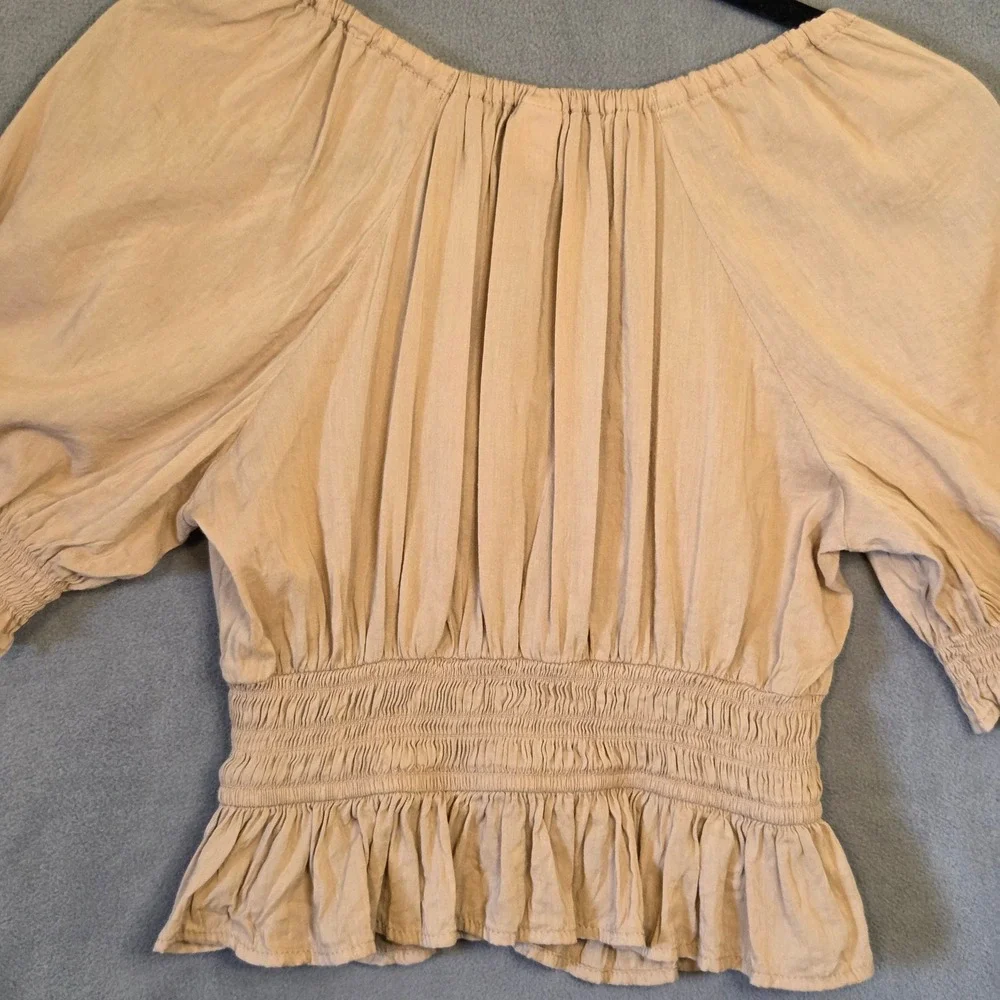 Old Navy Babydoll Milkmaid Top Women's XS Ruffle Boho Cottagecore Peasant